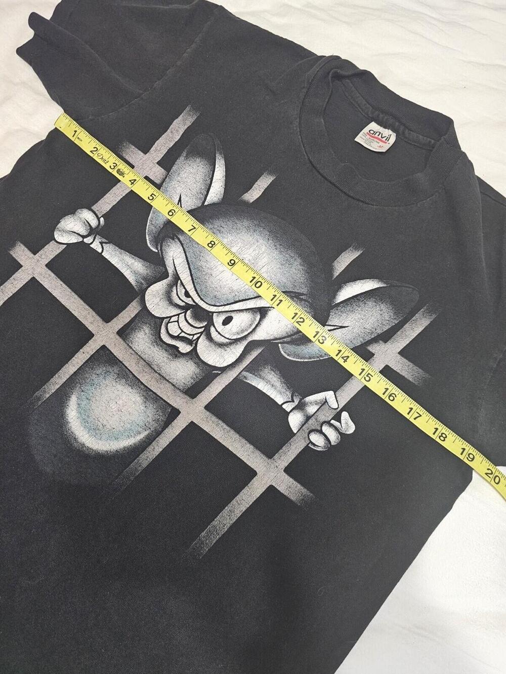 Vintage 1995 Pinky and the Brain Animaniacs T-Shirt Warner Bros Anvil Tag Medium - Picture 13 of 14